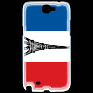 Coque Samsung Galaxy Note 2 Drapeau français et Tour Eiffel