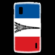 Coque LG Nexus 4 Drapeau français et Tour Eiffel