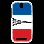Coque HTC One SV Drapeau français et Tour Eiffel