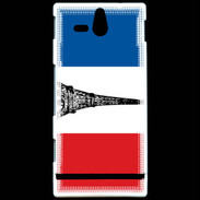 Coque Sony Xperia U Drapeau français et Tour Eiffel