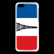 Coque iPhone 5C Drapeau français et Tour Eiffel