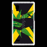 Coque LG Optimus L9 Rasta Jamaïca Vert et Jaune