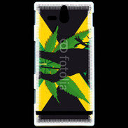 Coque Sony Xperia U Rasta Jamaïca Vert et Jaune