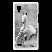Coque LG Optimus L9 Cheval en noir et blanc 55