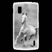 Coque LG Nexus 4 Cheval en noir et blanc 55