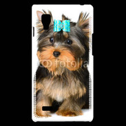 Coque LG Optimus L9 Yorkshire et nœud bleu 15