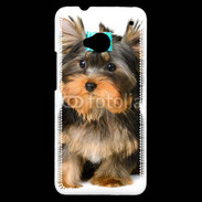Coque HTC One Yorkshire et nœud bleu 15