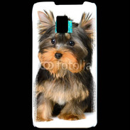 Coque LG P990 Yorkshire et nœud bleu 15