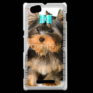 Coque Sony Xperia M Yorkshire et nœud bleu 15