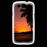 Coque Samsung Galaxy S3 Cocotier au soleil couchant