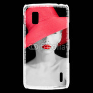 Coque LG Nexus 4 Femme élégante en noire et rouge 10