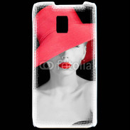 Coque LG P990 Femme élégante en noire et rouge 10