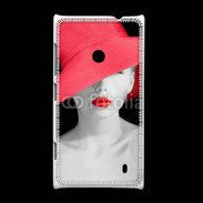 Coque Nokia Lumia 520 Femme élégante en noire et rouge 10