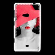 Coque Nokia Lumia 625 Femme élégante en noire et rouge 10