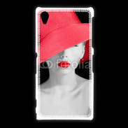 Coque Sony Xpéria Z1 Femme élégante en noire et rouge 10