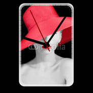 Grande pendule murale Femme élégante en noire et rouge 10