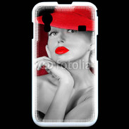 Coque Samsung ACE S5830 Femme élégante en noire et rouge 15