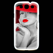 Coque Samsung Galaxy S3 Femme élégante en noire et rouge 15