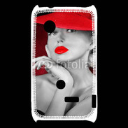 Coque Sony Xperia Typo Femme élégante en noire et rouge 15