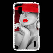 Coque LG Nexus 4 Femme élégante en noire et rouge 15