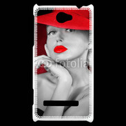 Coque HTC Windows Phone 8S Femme élégante en noire et rouge 15
