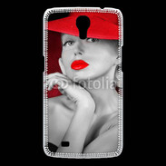 Coque Samsung Galaxy Mega Femme élégante en noire et rouge 15