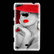 Coque Nokia Lumia 625 Femme élégante en noire et rouge 15