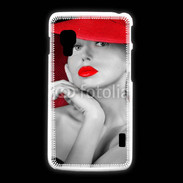 Coque LG L5 2 Femme élégante en noire et rouge 15