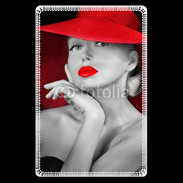 Etui carte bancaire Femme élégante en noire et rouge 15