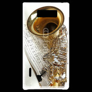 Coque LG Optimus L7 Saxophone et partitions 16