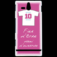 Coque Sony Xperia U Demi d'ouverture Bonus offensif-défensif Rose