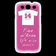 Coque Samsung Galaxy S3 3/4 aile droit Bonus offensif-défensif Rose