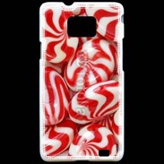 Coque Samsung Galaxy S2 Bonbons rouges et blancs