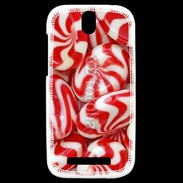 Coque HTC One SV Bonbons rouges et blancs