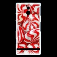 Coque Sony Xperia P Bonbons rouges et blancs