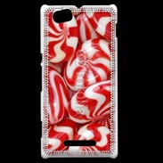 Coque Sony Xperia M Bonbons rouges et blancs