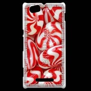 Coque Sony Xperia M Bonbons rouges et blancs