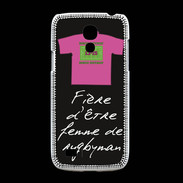 Coque Samsung Galaxy S4mini Femme de rugbyman Bonus offensif-défensif Noir