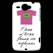 Coque HTC Wildfire G8 Femme de rugbyman Bonus offensif-défensif Blanc