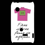 Coque Sony Xperia Typo Femme de rugbyman Bonus offensif-défensif Blanc