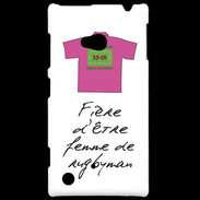 Coque Nokia Lumia 720 Femme de rugbyman Bonus offensif-défensif Blanc