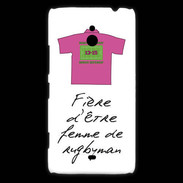 Coque Nokia Lumia 1320 Femme de rugbyman Bonus offensif-défensif Blanc