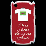 Coque Blackberry 8520 Femme de rugbyman Bonus offensif-défensif Rouge