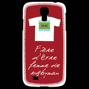 Coque Samsung Galaxy S4 Femme de rugbyman Bonus offensif-défensif Rouge