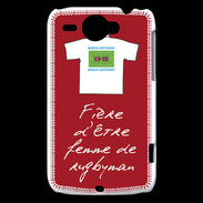 Coque HTC Wildfire G8 Femme de rugbyman Bonus offensif-défensif Rouge
