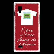 Coque LG Optimus L9 Femme de rugbyman Bonus offensif-défensif Rouge