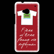 Coque HTC One Femme de rugbyman Bonus offensif-défensif Rouge