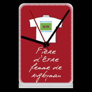 Pendule de bureau Femme de rugbyman Bonus offensif-défensif Rouge