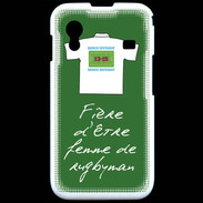 Coque Samsung ACE S5830 Femme de rugbyman Bonus offensif-défensif Vert
