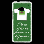 Coque HTC One Femme de rugbyman Bonus offensif-défensif Vert